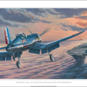 Corsair F4U-7 en approche du Porte-avion Arromanche